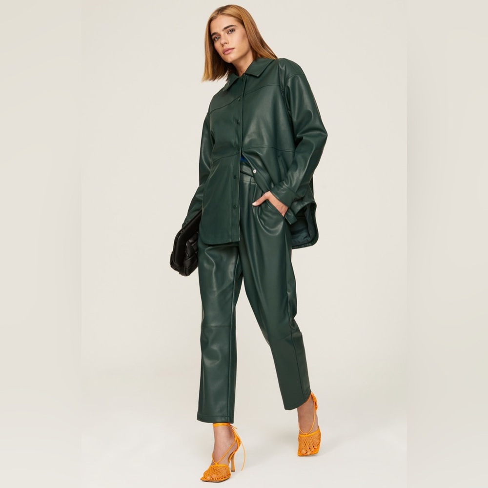 Green Leather Blouse
